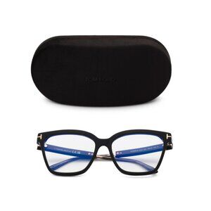 TOM FORD Black 56mm Blue Light Filtering Square Opticals